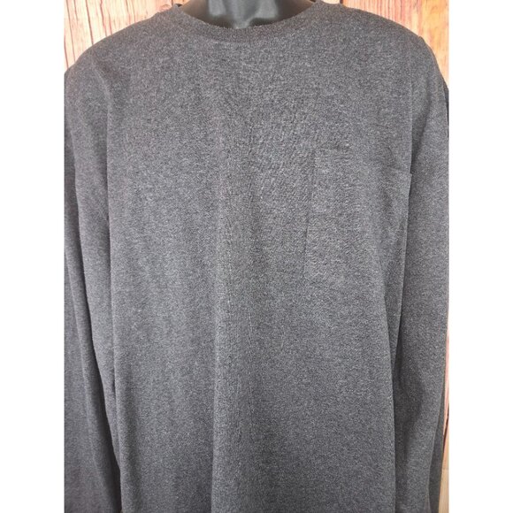 Carhartt Mens Tall Long Sleeve Tshirt XLT Gray Crewneck Work Pocket - Picture 3 of 7